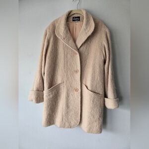 Vintage Loring Fuzzy Mohair Wool Blend Coat 12